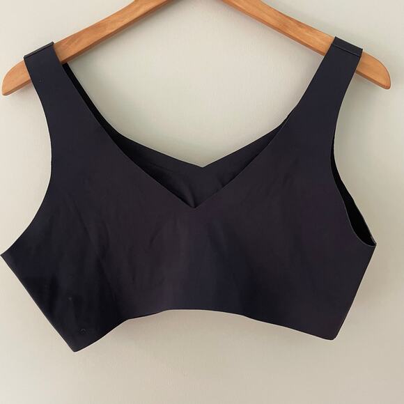 Honey Love Pullover V-Neck Bra, 1X Wireless Black Soft Form Comfy - Picture 6 of 9